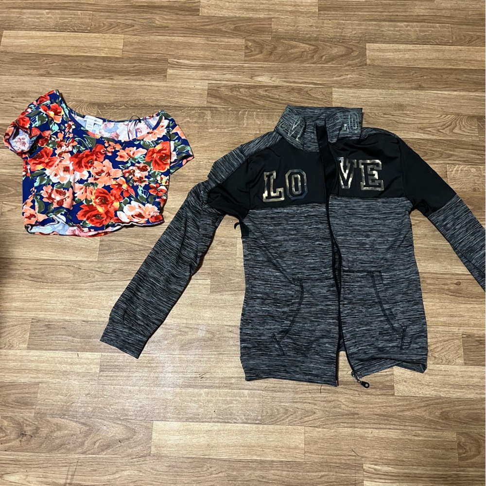 Floral crop top and jacket